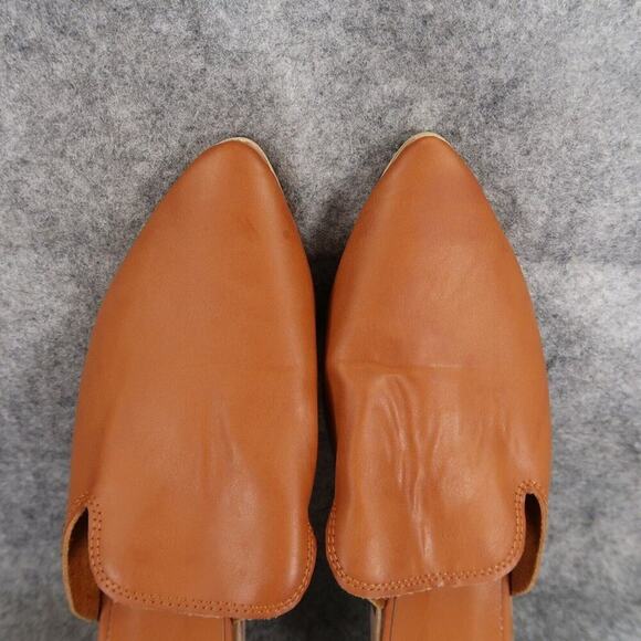 Shoes Womens 39 Mule Flats Slip On Fashion Casual Brown Pointed Toe Classic Boho - Picture 7 of 11